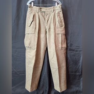 Vintage Men GD Bucking-Alsfeld Military Wool Cargo Pants Green 32x29 German 1950